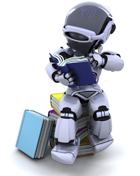 robot with books - Photo, Image