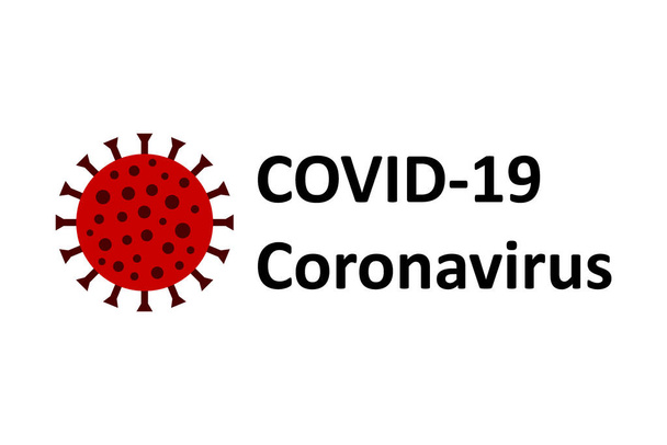 Covid-19 concept logo op witte achtergrond. Vectorillustratie. - Vector, afbeelding