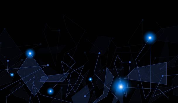 Технологічна концепція, Малі вогні з абстрактними формами на темному тлі
 - Вектор, зображення