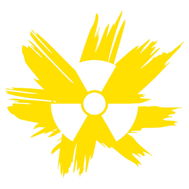 Die Grafik zeigt ein radioaktives Symbol mit Grunge-Hintergrund. die Illustration ist perfekt für grafische Designs im Zusammenhang mit Pandemien, Epidemien und Viren - Vektor, Bild