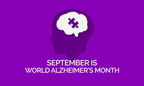 Vector illustration on the theme of World Alzheimer's month observed every year during September. - Vector, Image