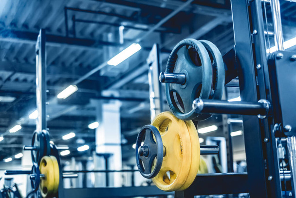 weights in athletic club - Foto, Imagen
