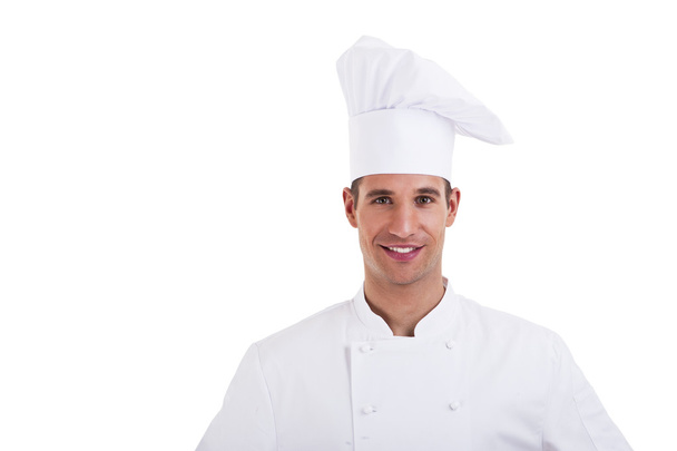 ein männlicher Koch isoliert über weißem Hintergrund - Foto, Bild