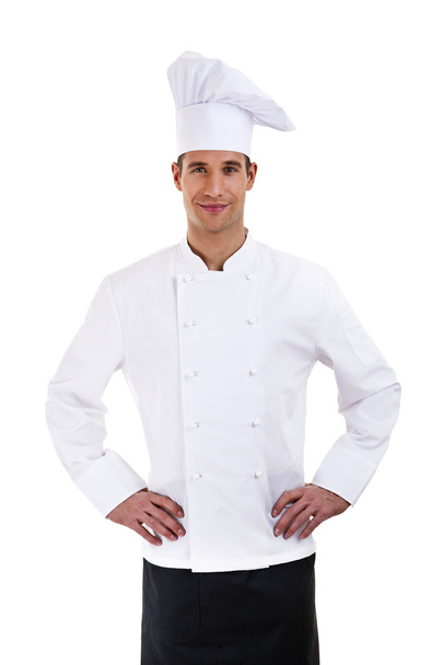 A male chef isolated over white background - Foto, Bild