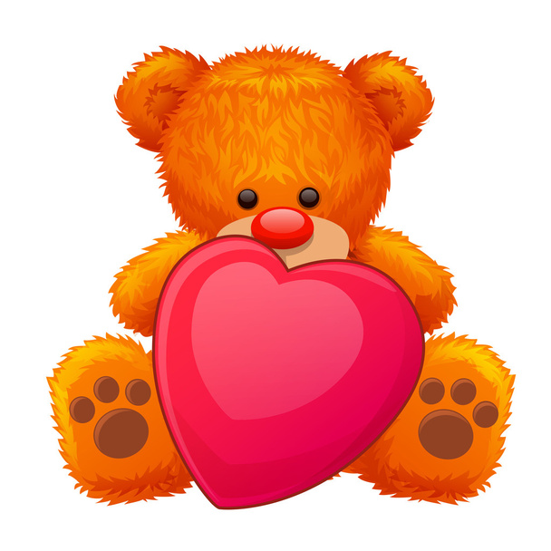 regalo oso de peluche rojo
 - Vector, Imagen