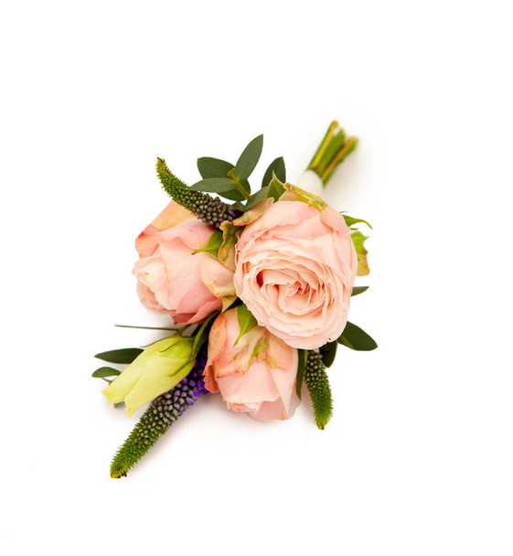 wedding boutonniere of live roses - Foto, afbeelding