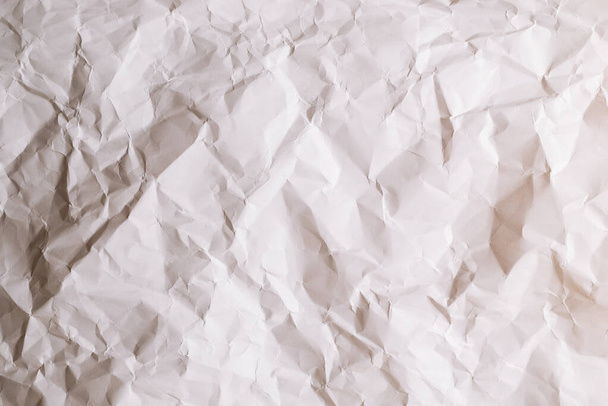 Crumpled white paper background. Top view.  - Photo, Image