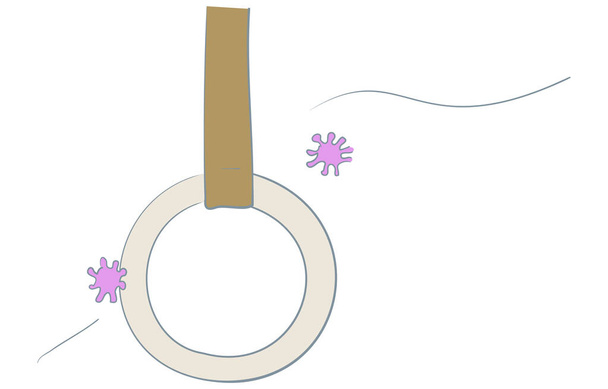 Illustration that virus attaches to a strap - Vector, Image