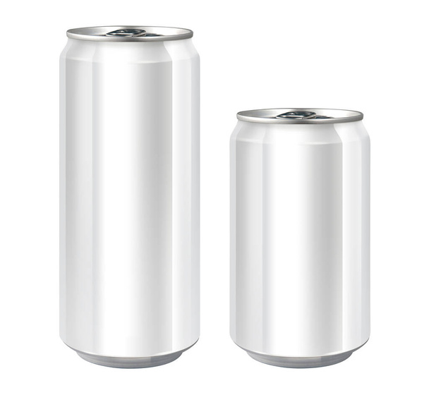 Latas de aluminio aisladas sobre fondo blanco - Foto, Imagen