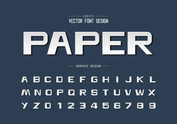 Paperi leikattu fontti ja lihavoitu aakkoset vektori, Design kirjoituskoneen kirjain ja numero
 - Vektori, kuva
