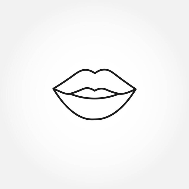Lippenstift-Symbol. Lippen küssen isolierte Linie Symbol - Vektor, Bild