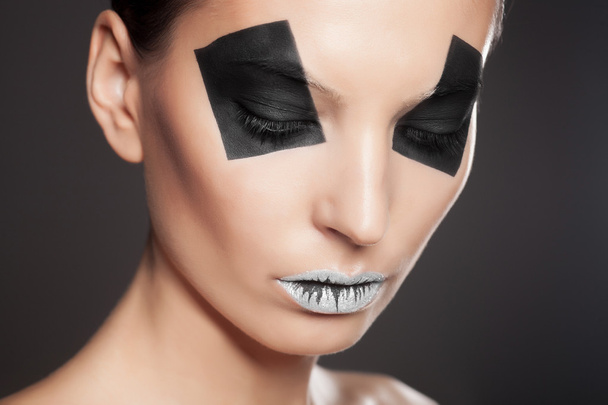 Creative make-up of fashion lady, close-up shot - Foto, Imagem