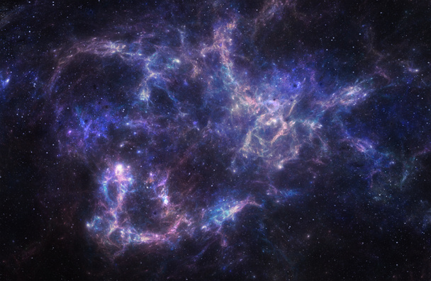 Νεφέλωμα του διαστήματος με αστέρια σε σκοτεινό φόντο. - Φωτογραφία, εικόνα
