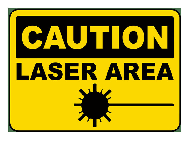 Dikkat Lazer uyarı alanı vektör işareti - Vektör, Görsel