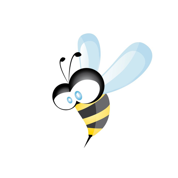 Cartoon cute bright baby bee. vector illustration. - Vector, Image