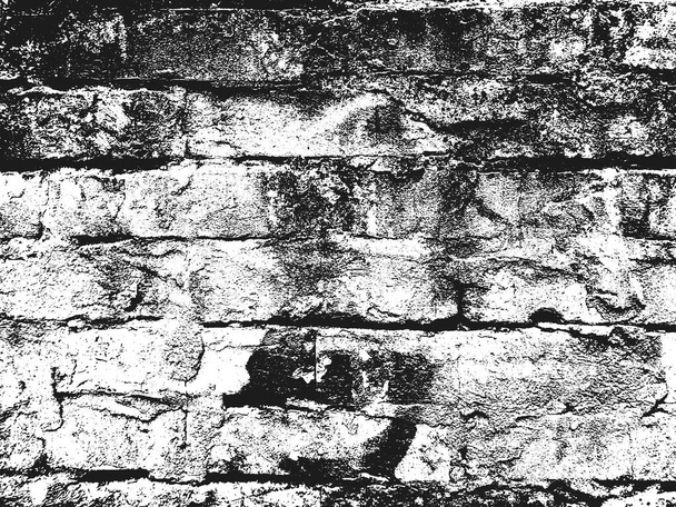 古いレンガの壁の悲痛なオーバーレイテクスチャ、グランジの背景。抽象ベクトル図. - ベクター画像