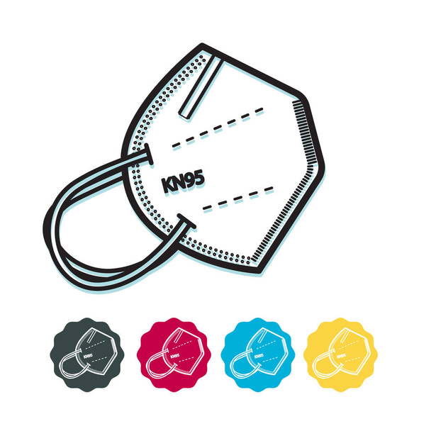 Atemschutzmaske - KN95 - Symbol als EPS 10 Datei - Vektor, Bild