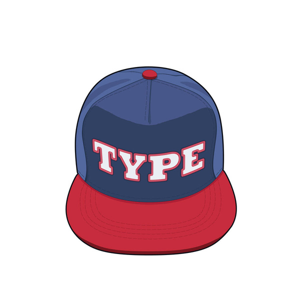Baseball cap. Type embroidery. hip hop design hat. isolated vector graphic illustration. baseball cap typography - Vector, Image