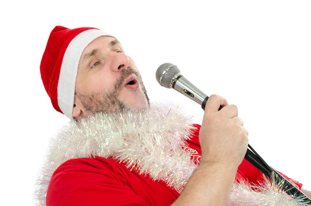 Happy Santa sings jingle bells - Photo, Image