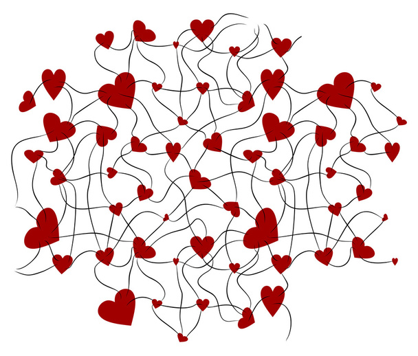 hearts background two - Vector, Image