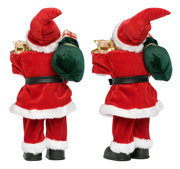kleine lustige Weihnachtsmann-Puppe aus zwei Blickwinkeln - Foto, Bild
