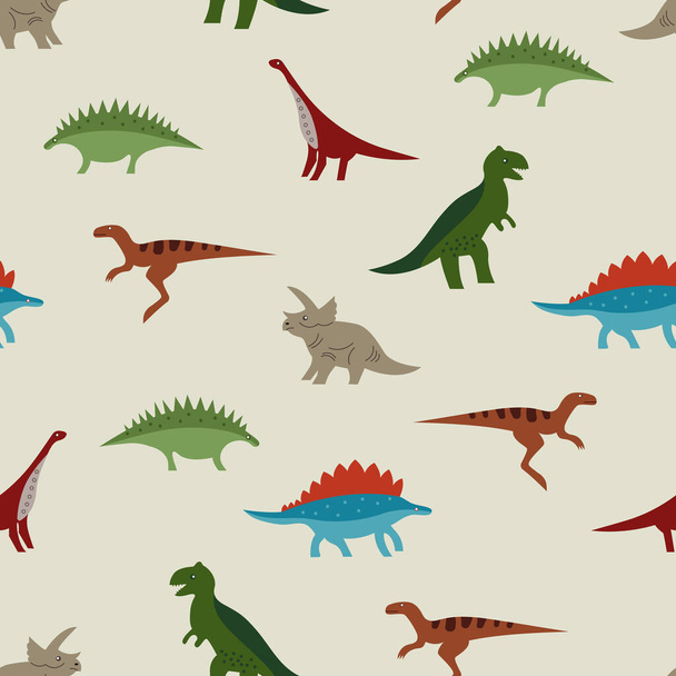 Saumaton väri Dino kuvio t-paita tulostaa. Toista retro tausta hauskaa käsin piirretty dinosaurukset tekstiilit, kangas tai lapset käärepaperi
 - Vektori, kuva