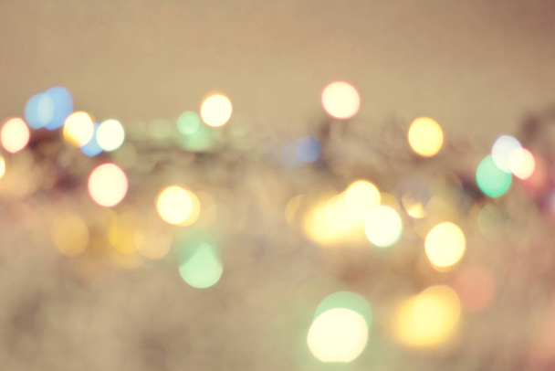 Fundo de Natal. Fundo abstrato elegante festivo com luzes bokeh e estrelas
 - Foto, Imagem