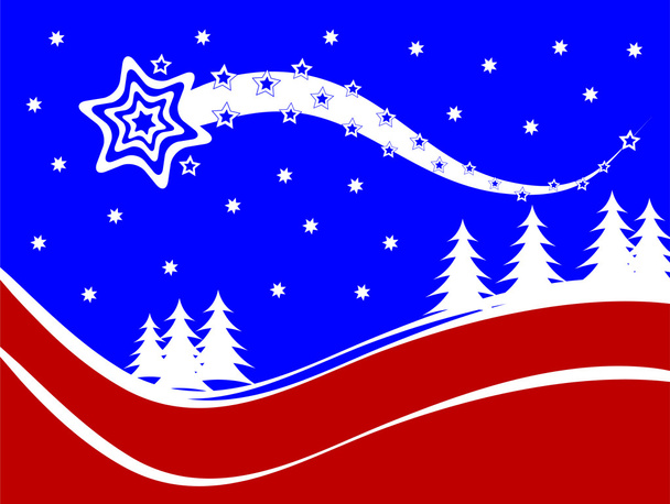 Uma ilustração vetorial de fundo de Natal vermelho e azul
 - Vetor, Imagem