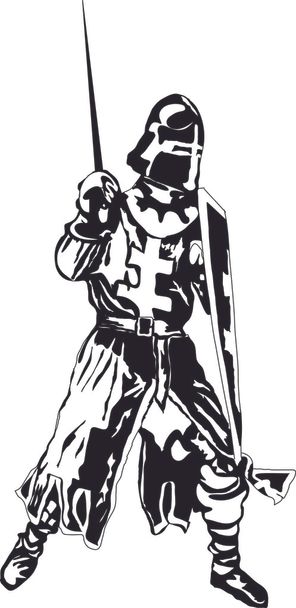Caballero con espada y escudo
 - Vector, Imagen
