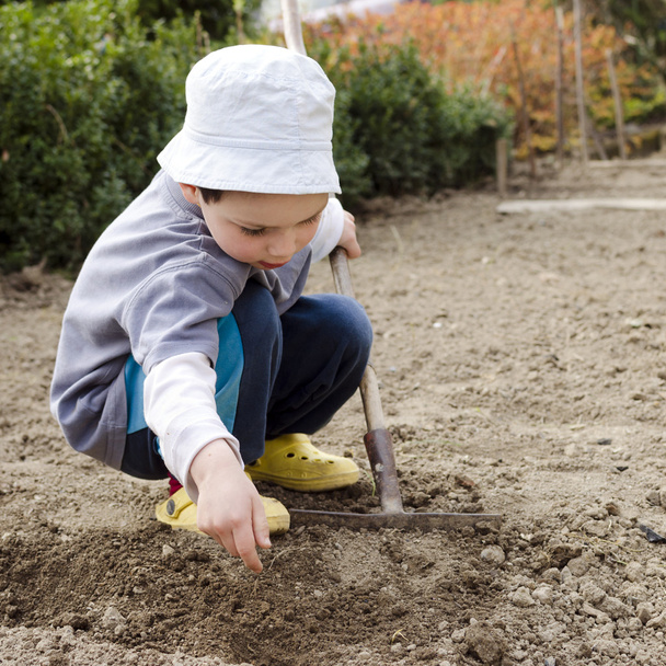 Child gardening - Фото, изображение