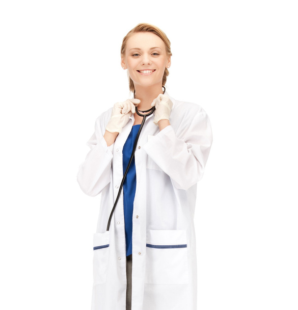 Smiling female doctor with stethoscope - Zdjęcie, obraz