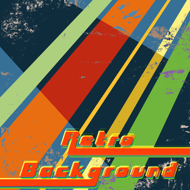 Retro grunge textuur design achtergrond met vintage gekleurde strepen. Vectorillustratie - Vector, afbeelding