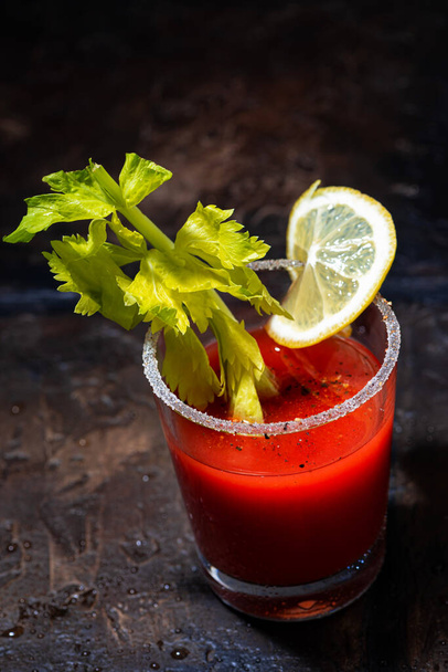 bloody mary alcoholic cocktail, top view - Фото, зображення