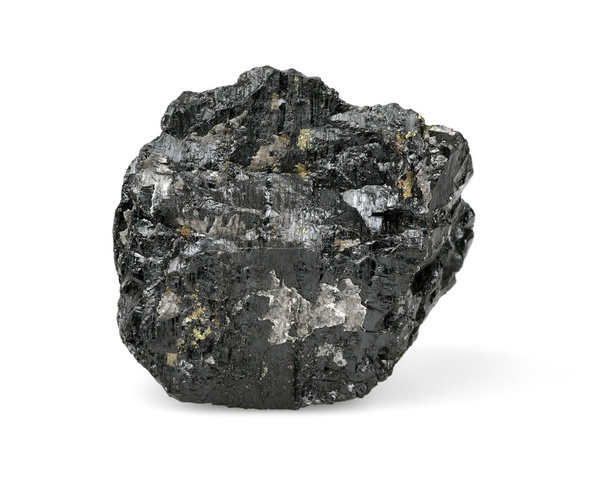 Pedaço de carvão isolado sobre branco
 - Foto, Imagem