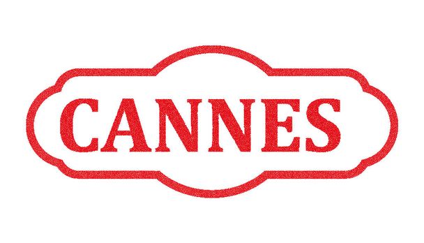 Cannes texto de sello rojo sobre blanco
 - Vector, Imagen