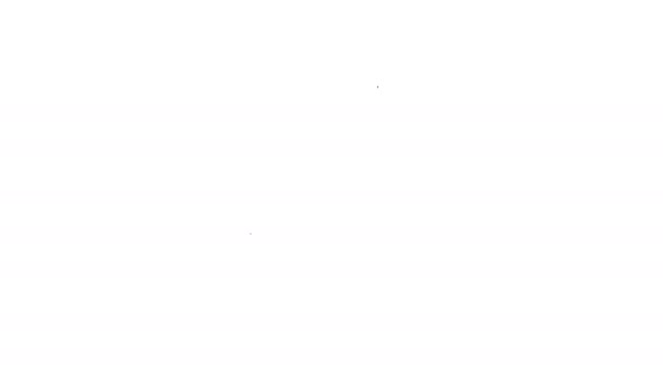 Schwarze Linie Mann hustet Symbol isoliert auf weißem Hintergrund. Virusinfektion, Grippe, Grippe, Erkältungssymptome. Tuberkulose, Mumps, Keuchhusten. 4K Video Motion Grafik Animation. - Filmmaterial, Video