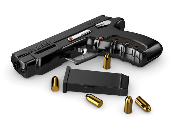 3d реалистичный пистолет-белый изолированный
 - Фото, изображение