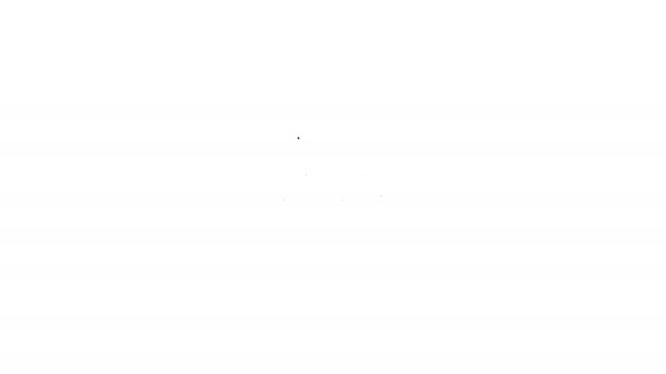 Czarna linia Wirus Corona covid-19 ikona izolowane na białym tle. Bakterie i zarazki, rak komórek, mikrob, grzyby. 4K Animacja graficzna ruchu wideo - Materiał filmowy, wideo