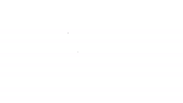 Černá čára Štít chránící před virem, bakteriemi a bakteriemi ikony izolované na bílém pozadí. Koncept imunitního systému. Corona virus 2019-nCoV. Grafická animace pohybu videa 4K - Záběry, video
