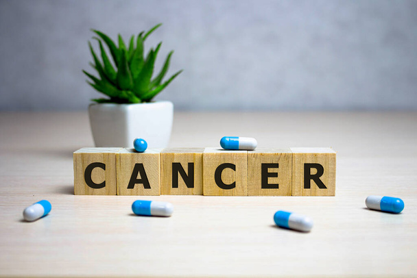 Cancer word made with building blocks, cancer word as medical concept background - Фото, зображення