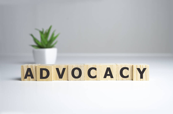 ADVOCACY word made with building blocks, business concept. - Foto, immagini