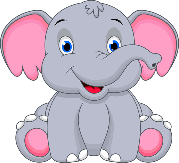χαριτωμένο μωρό ελέφαντα - Διάνυσμα, εικόνα