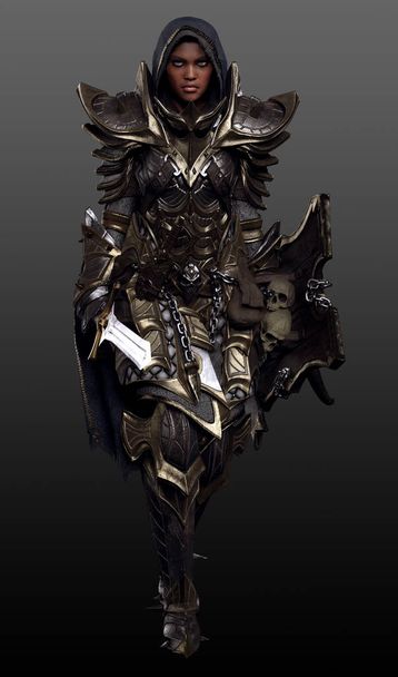 Dark Guard POC Female Warrior or Knight - Photo, Image