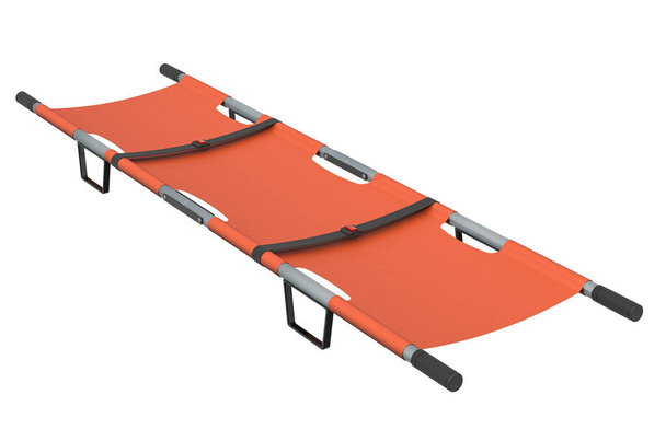 Simple medical stretcher, 3D rendering isolated on white background - Photo, Image