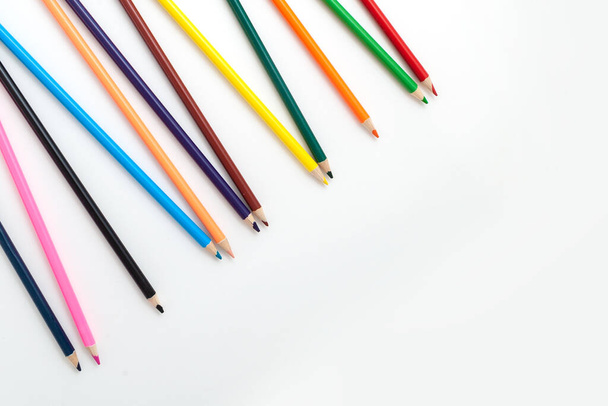 color pencils on isolated white background - Foto, imagen
