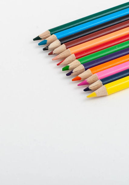 color pencils on isolated white background - Foto, Imagem