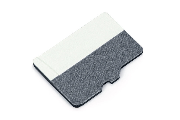 Порожня картка пам'яті мікро SD ізольована на білому тлі з відсічним контуром
 - Фото, зображення