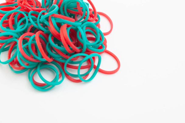 Color rubber band isolated white background - Photo, Image