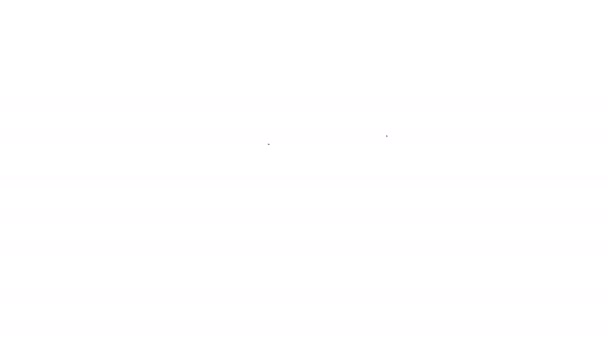 Μαύρο εικονίδιο Slipper γραμμή απομονώνονται σε λευκό φόντο. Σαγιονάρες. 4K Γραφική κίνηση κίνησης βίντεο - Πλάνα, βίντεο