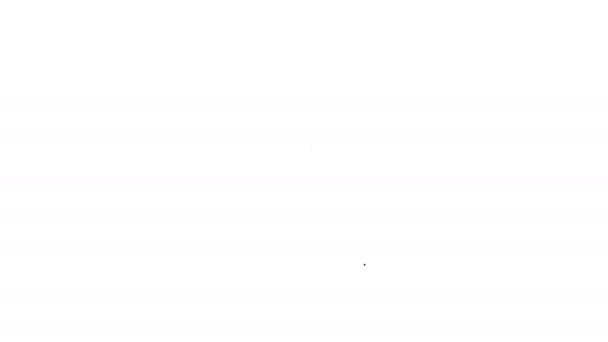 Zwarte lijn Schaar pictogram geïsoleerd op witte achtergrond. Teken voor snijgereedschap. 4K Video motion grafische animatie - Video